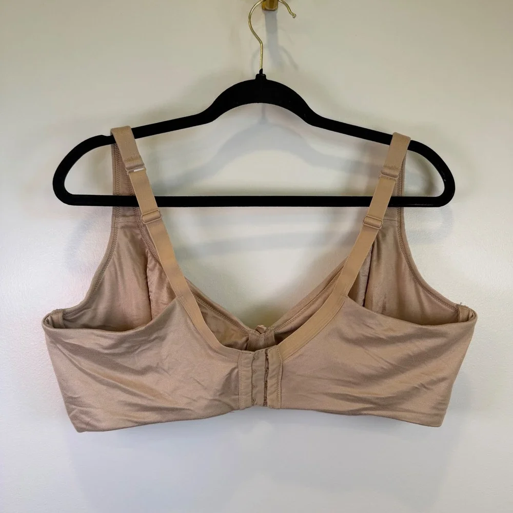 Cacique Women Tan Nude Unlined Full Coverage Underwire Bra 44DDD Adjustable